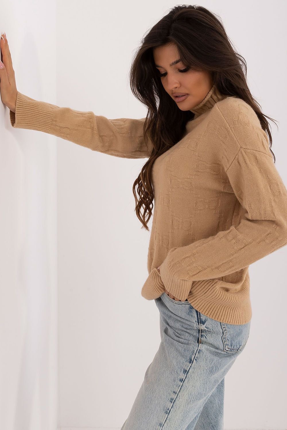 AT Varied Texture Turtleneck Sweater