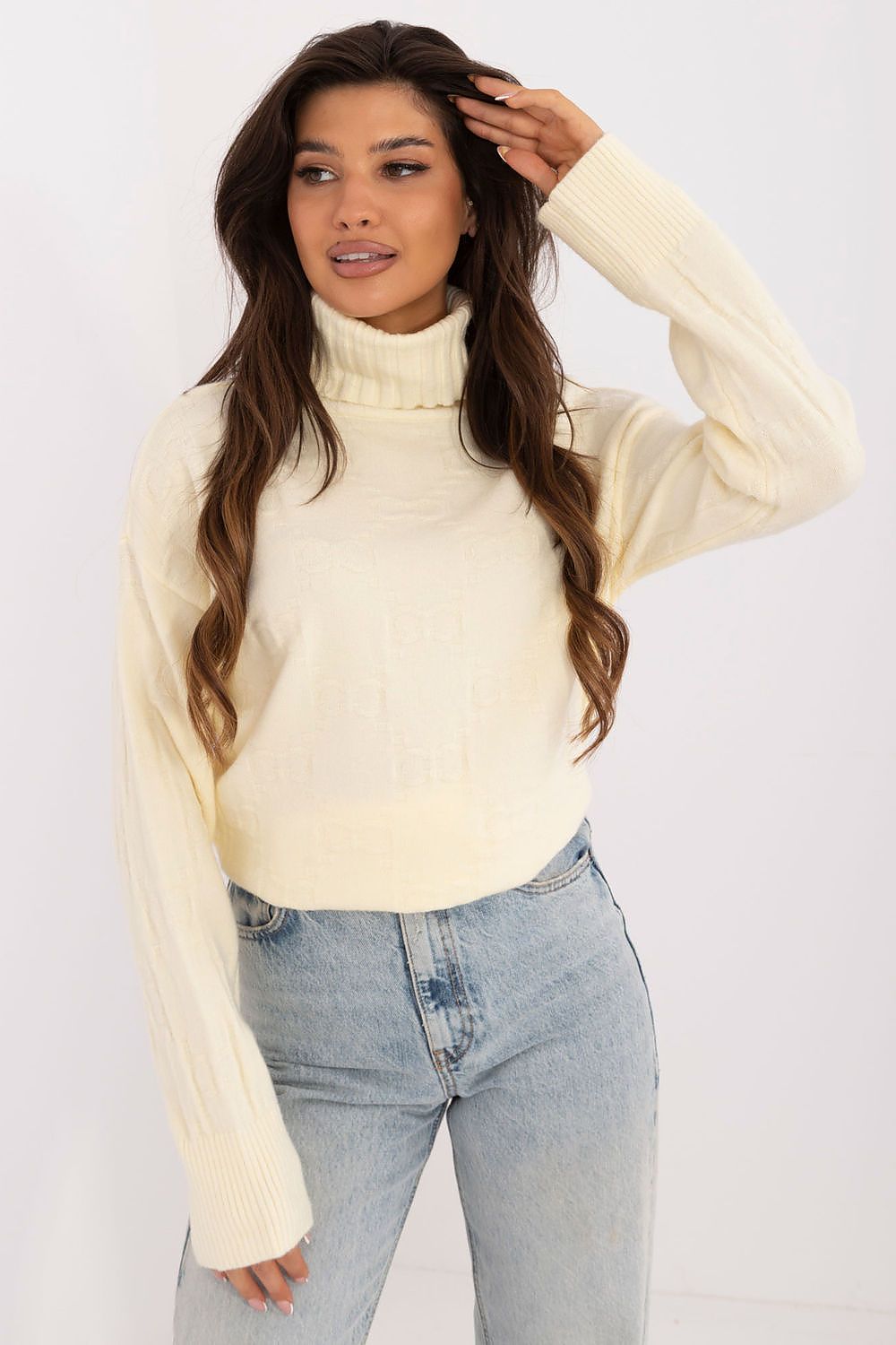 AT Varied Texture Turtleneck Sweater