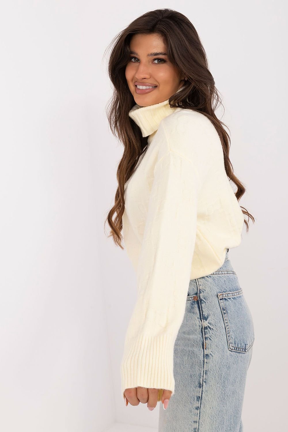 AT Varied Texture Turtleneck Sweater