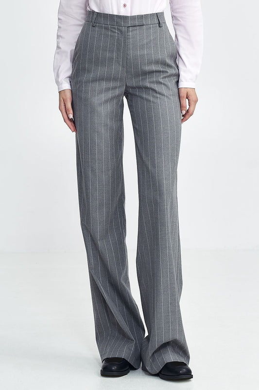 Bootcut trousers, striped