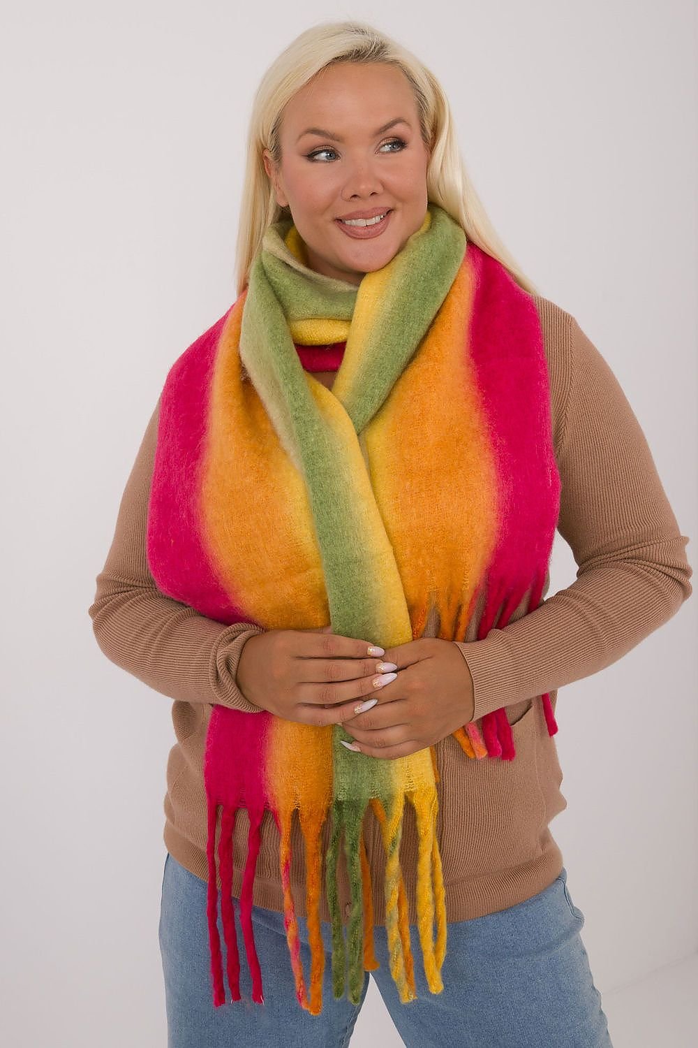 AT Smooth Colorful Pattern Scarf  Shop One Place