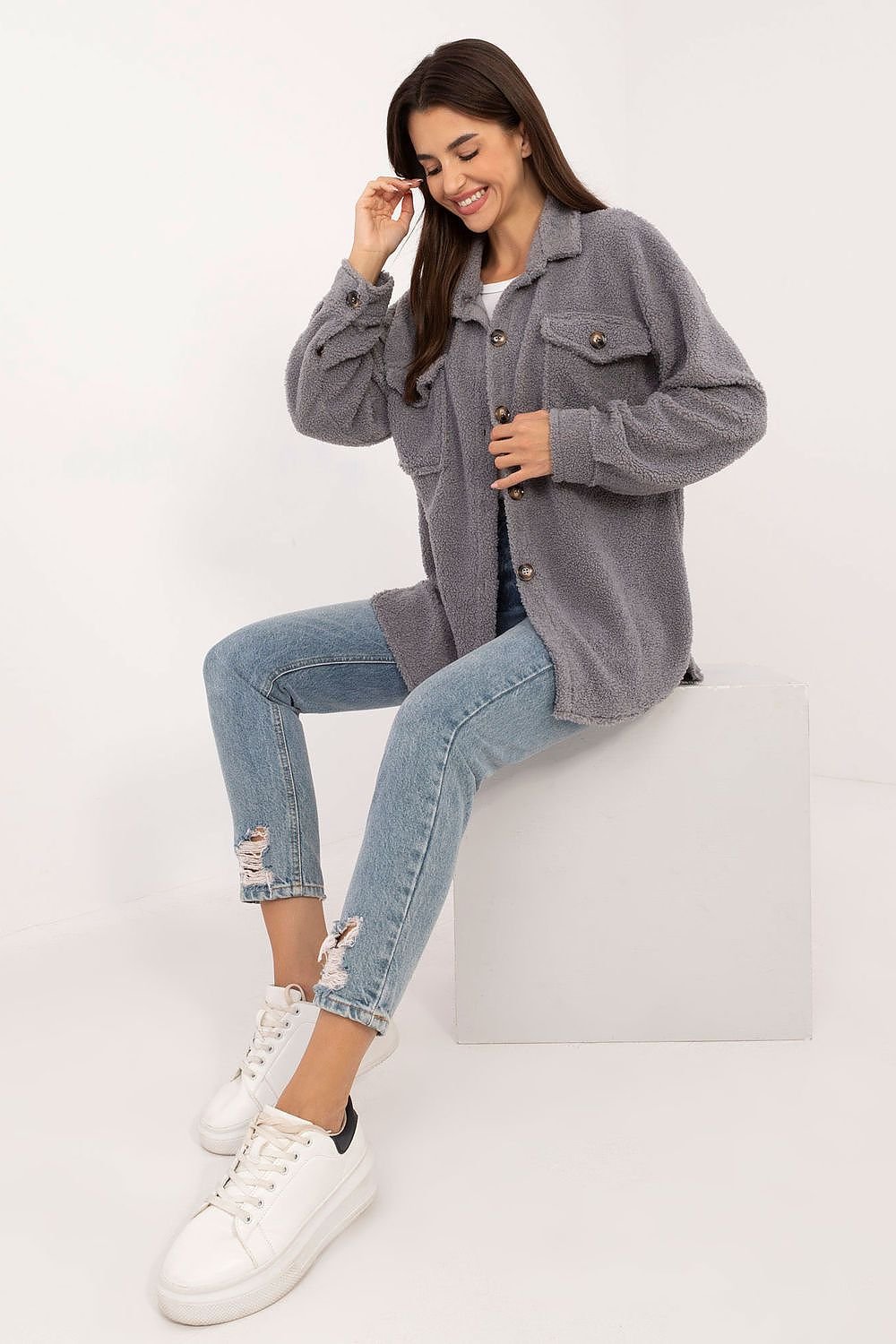 Long sleeve plush casual shirt