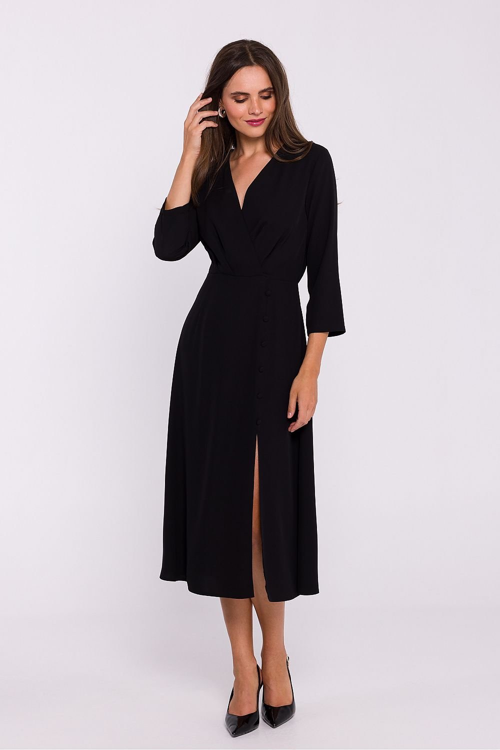 Stylove Elegant Side slit button Dress