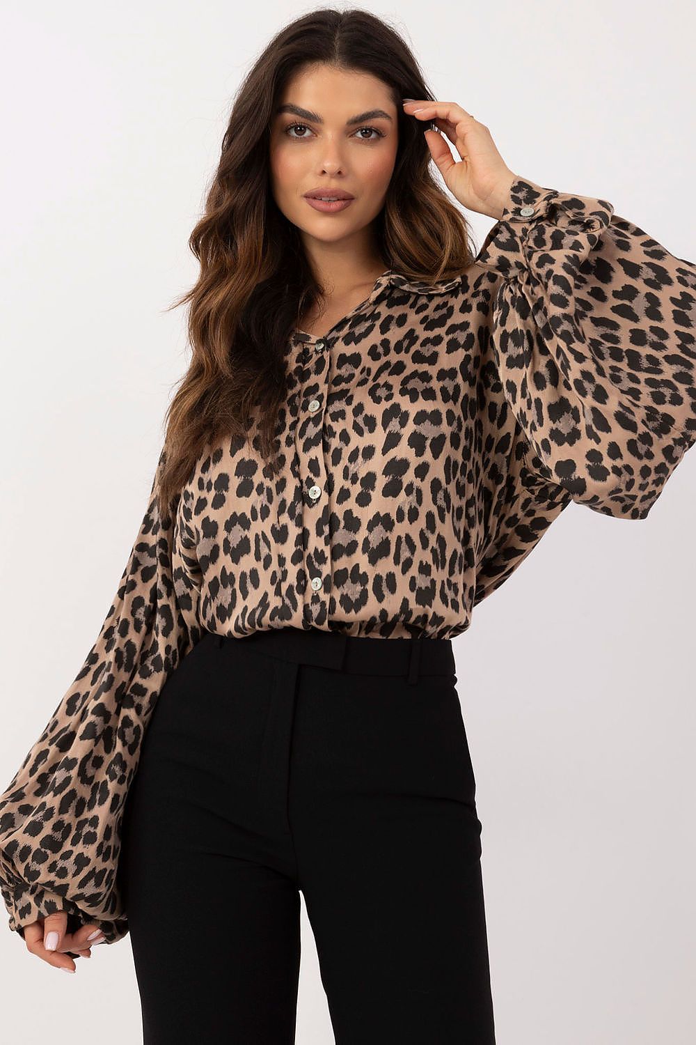 Balloon Long Sleeve Animal Print Shirt