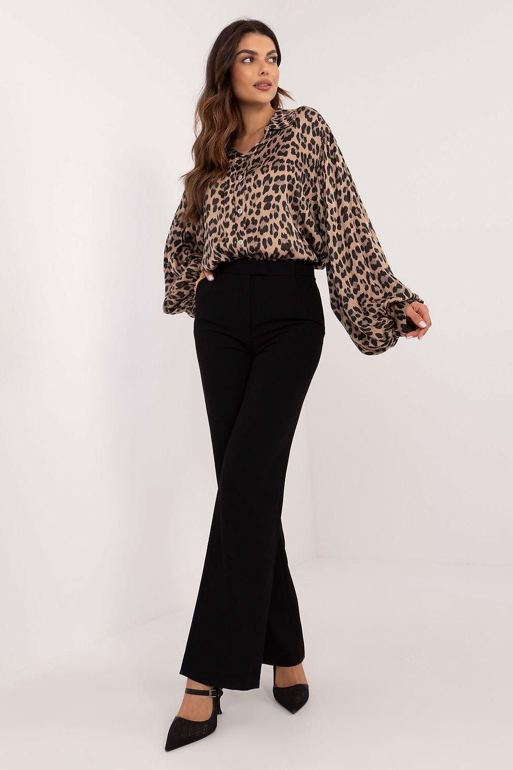 Balloon Long Sleeve Animal Print Shirt