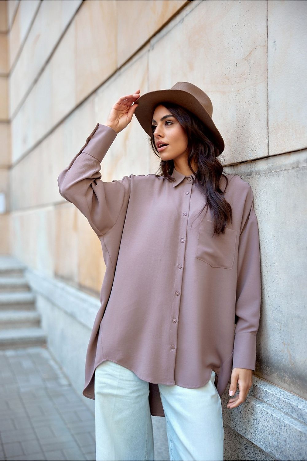 Elisa - asymmetrical long sleeve shirt EKR