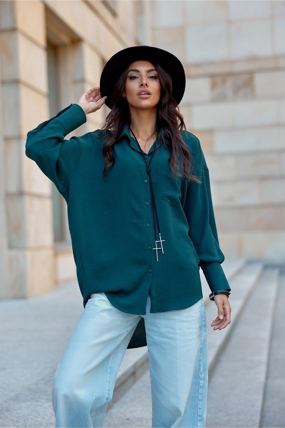 Elisa - asymmetrical long sleeve shirt EKR