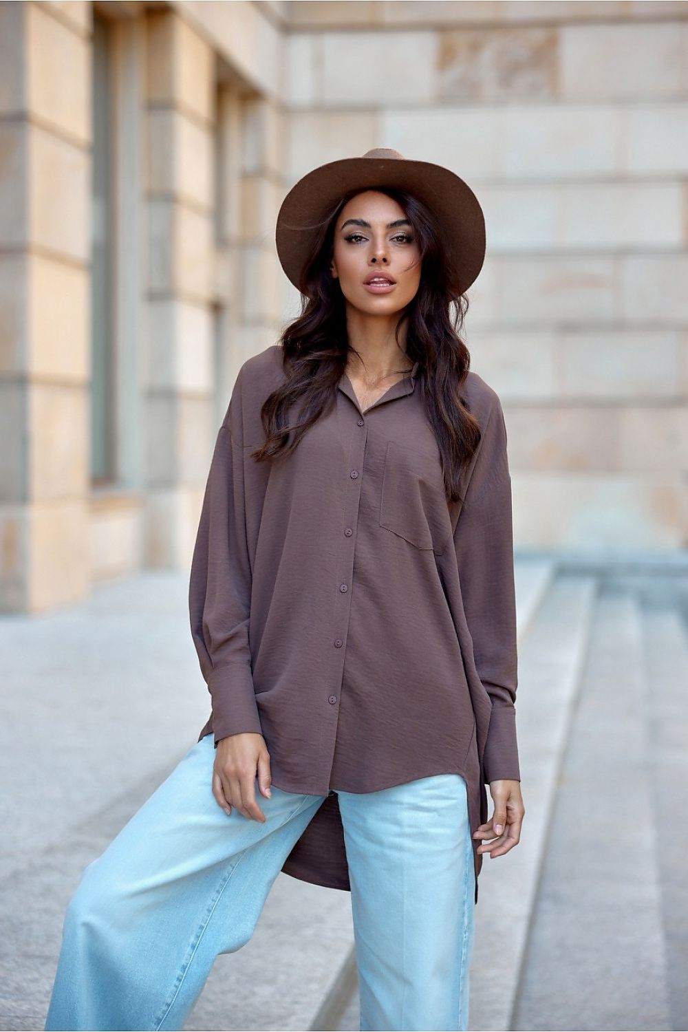 Elisa - asymmetrical long sleeve shirt EKR