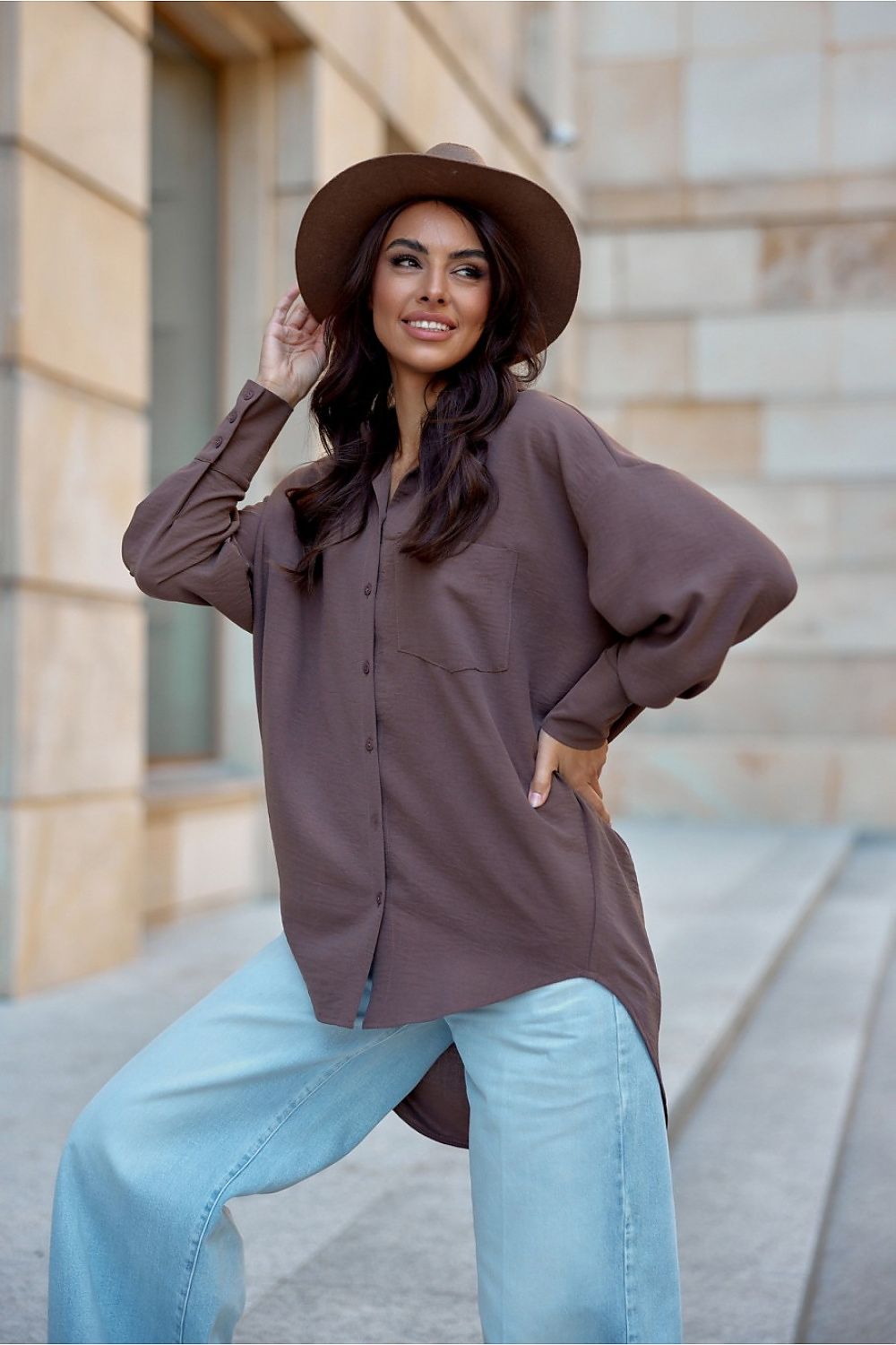 Elisa - asymmetrical long sleeve shirt EKR