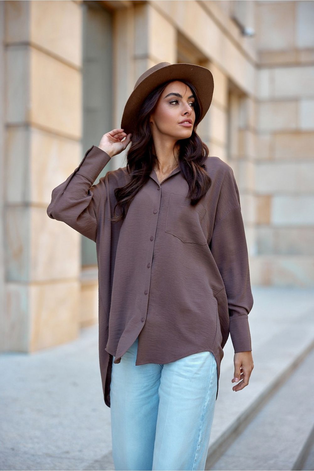 Elisa - asymmetrical long sleeve shirt EKR