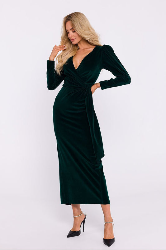 Moe Velvet Deep V-neck Dress