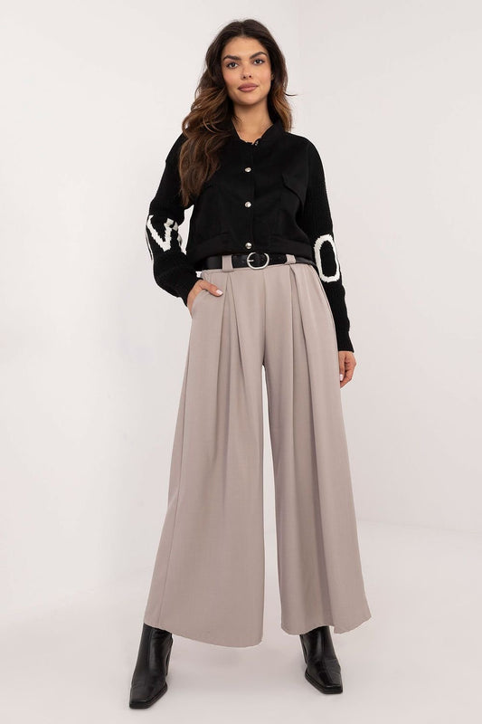 Italy Moda Women's Wide Leg Fabric Pants