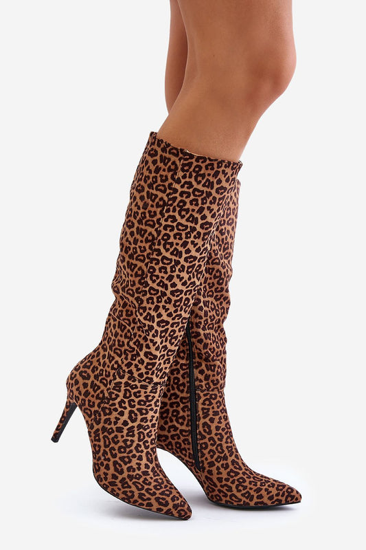 Eco-Leather Knee-High Stiletto Boots  Shop One Place