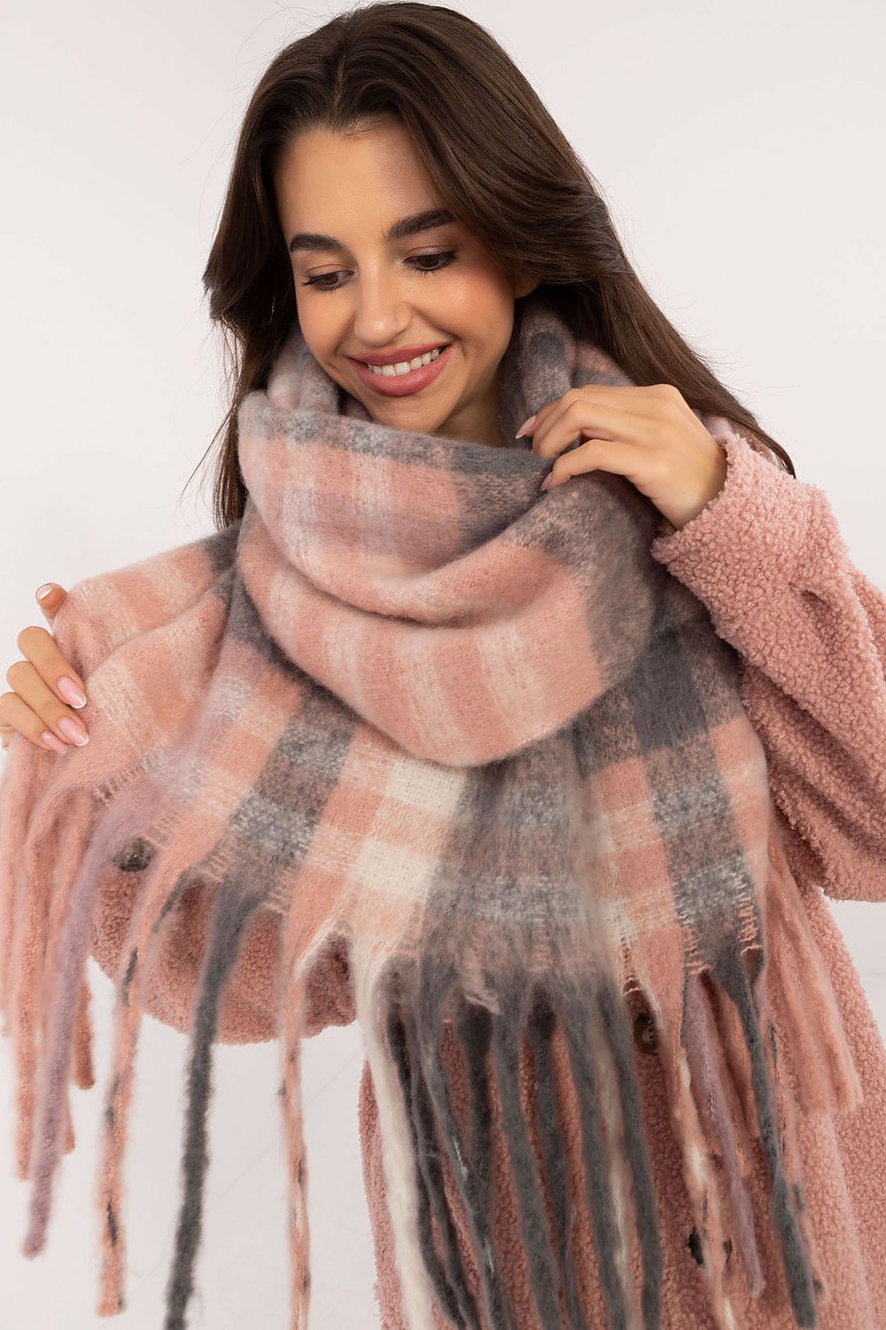 AT Classic Checkered Pattern Scarf  Shop One Place