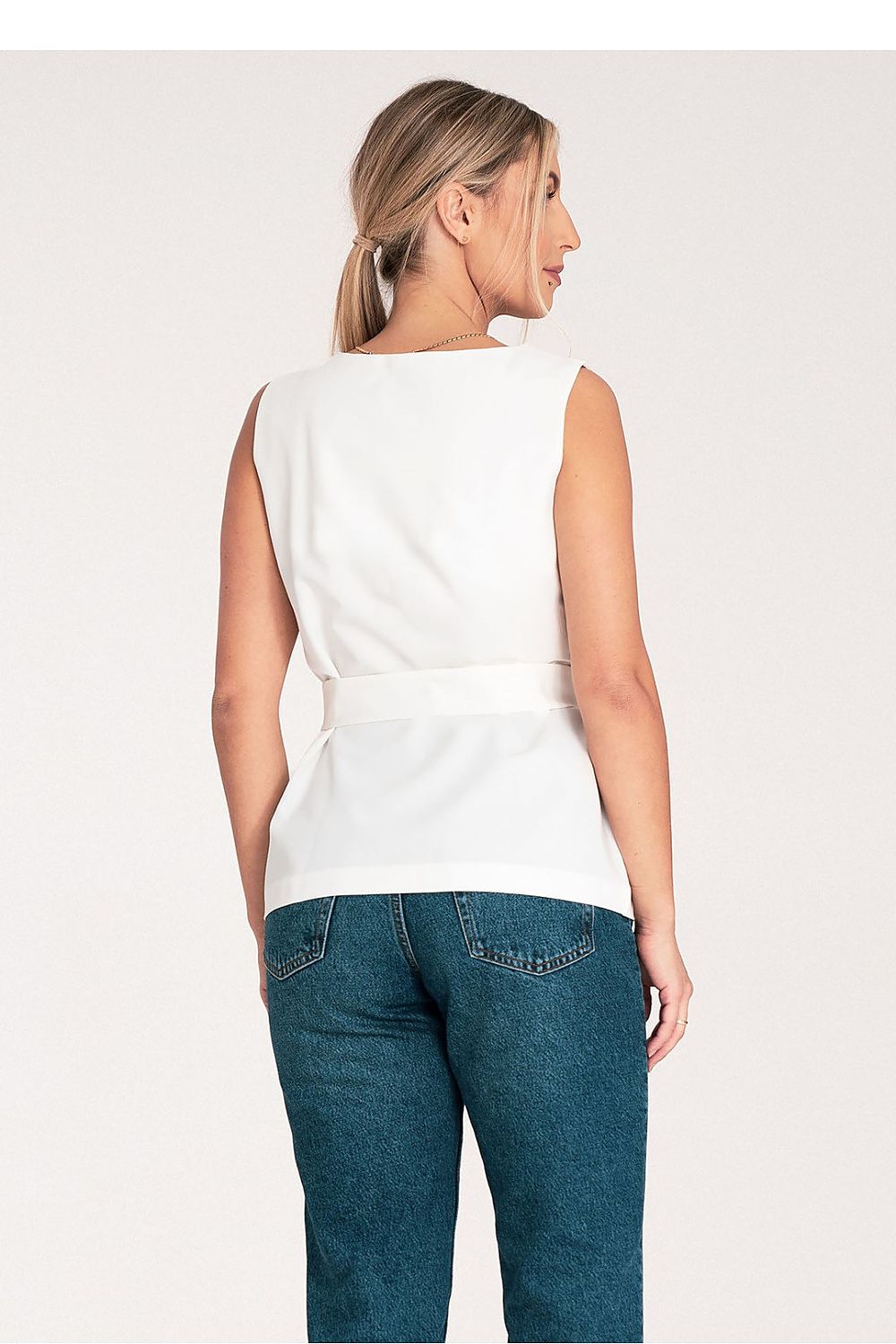 Trapezoidal Elegant Unbuttoned Blouse  Shop One Place
