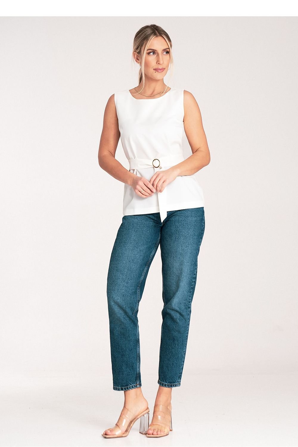 Trapezoidal Elegant Unbuttoned Blouse  Shop One Place