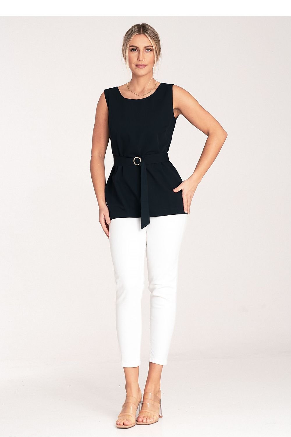 Trapezoidal Elegant Unbuttoned Blouse  Shop One Place