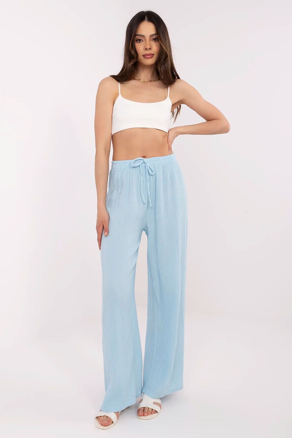 Och Bella High-Waisted Cotton Muslin Pants  Shop One Place