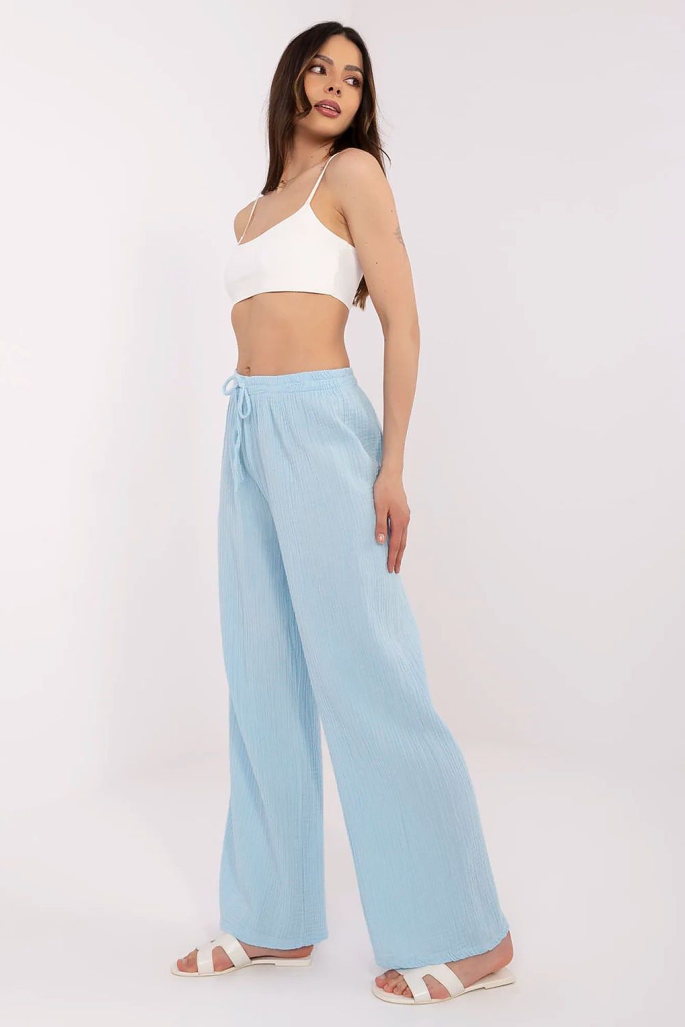 Och Bella High-Waisted Cotton Muslin Pants  Shop One Place