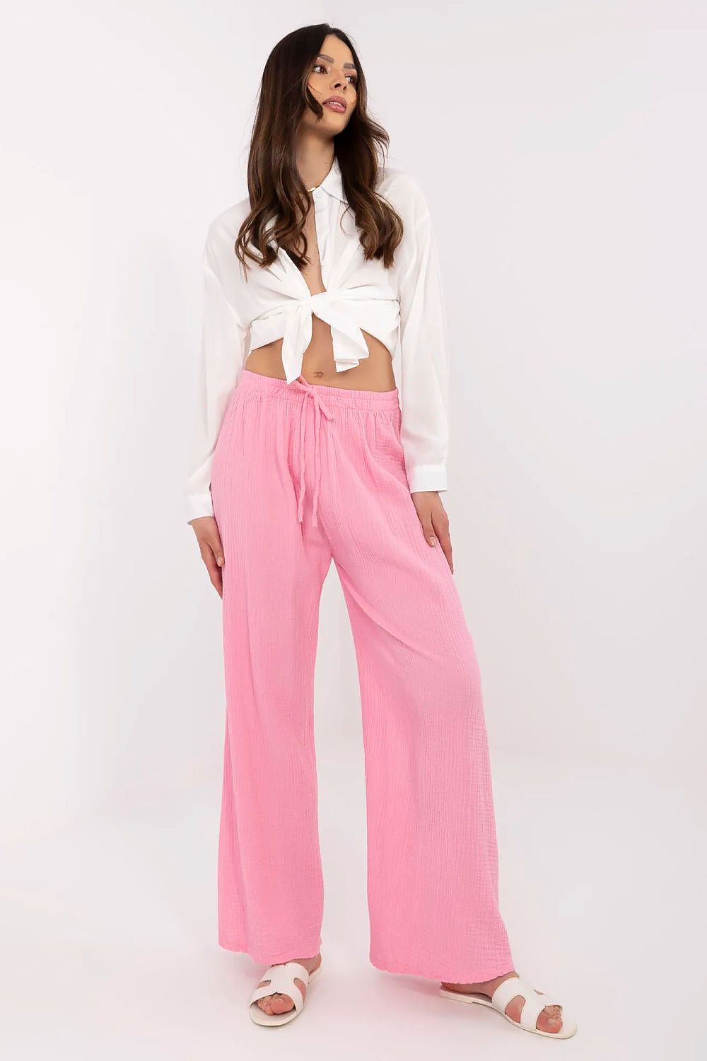 Och Bella High-Waisted Cotton Muslin Pants  Shop One Place