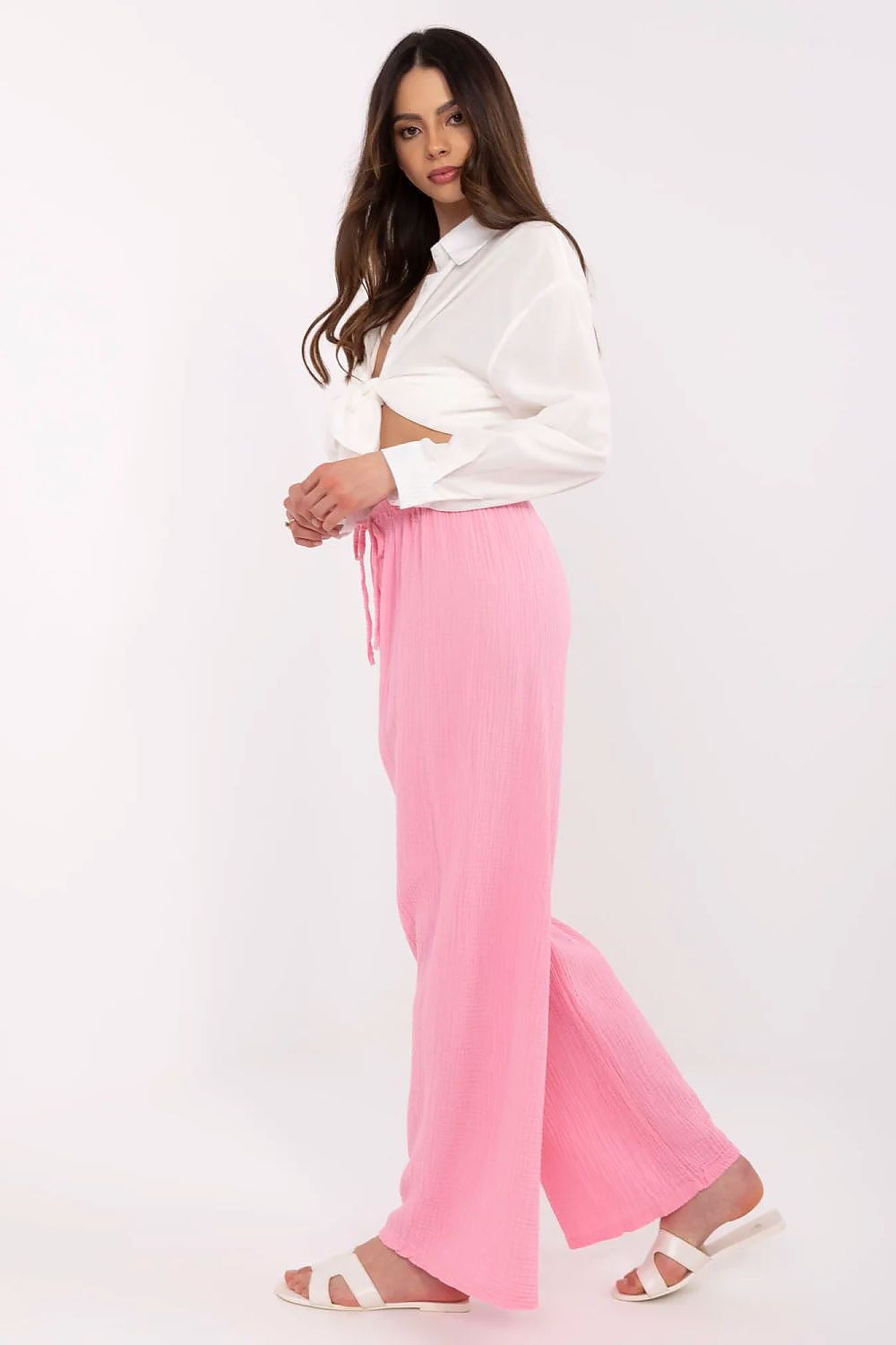 Och Bella High-Waisted Cotton Muslin Pants  Shop One Place