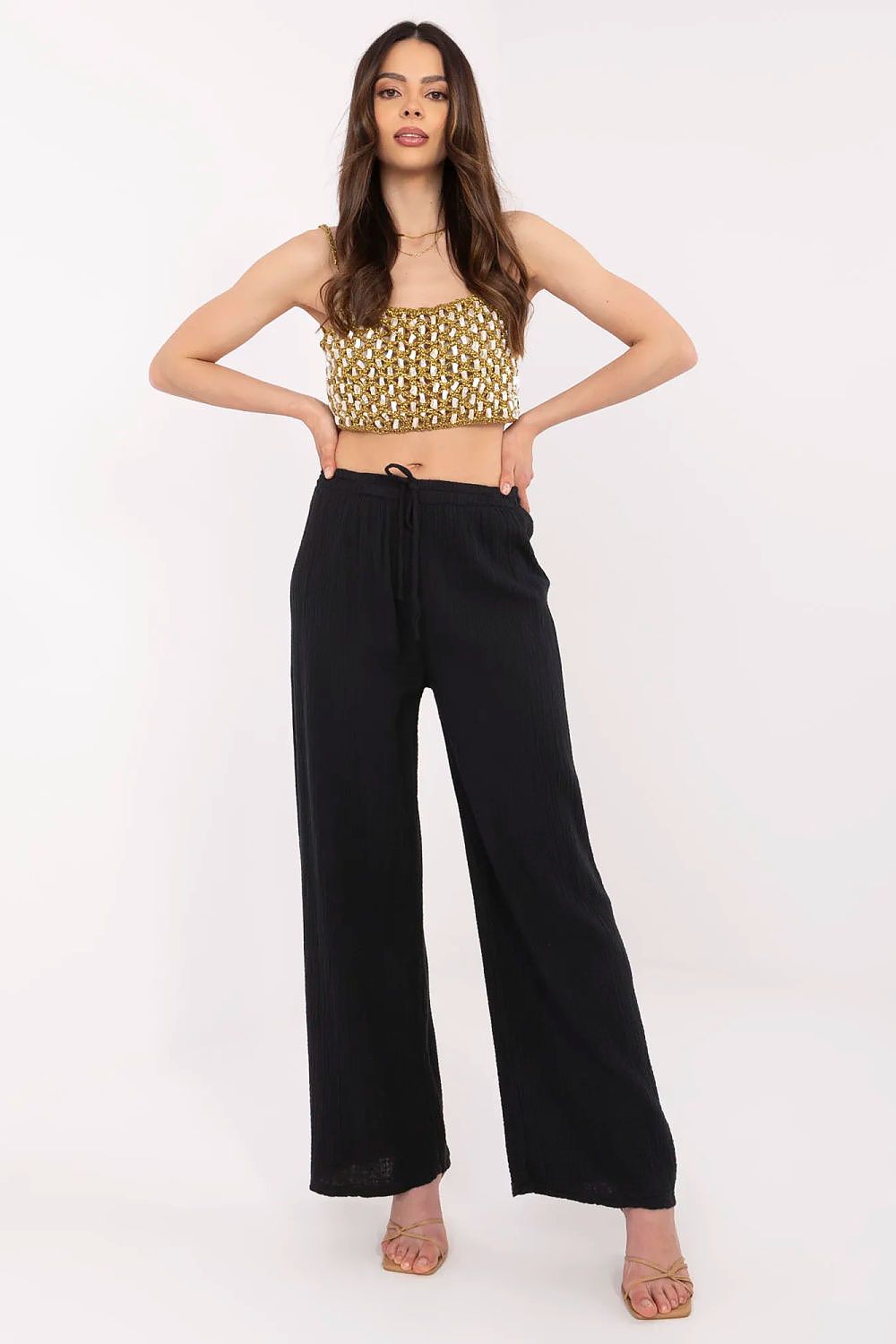 Och Bella High-Waisted Cotton Muslin Pants  Shop One Place