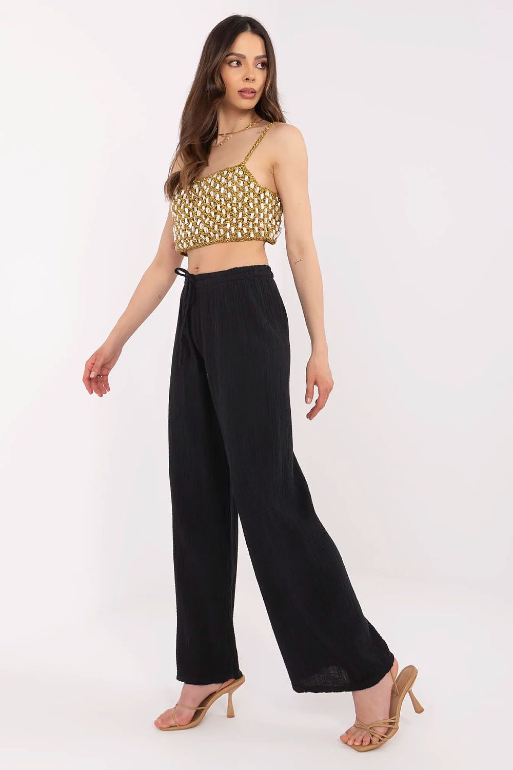 Och Bella High-Waisted Cotton Muslin Pants  Shop One Place