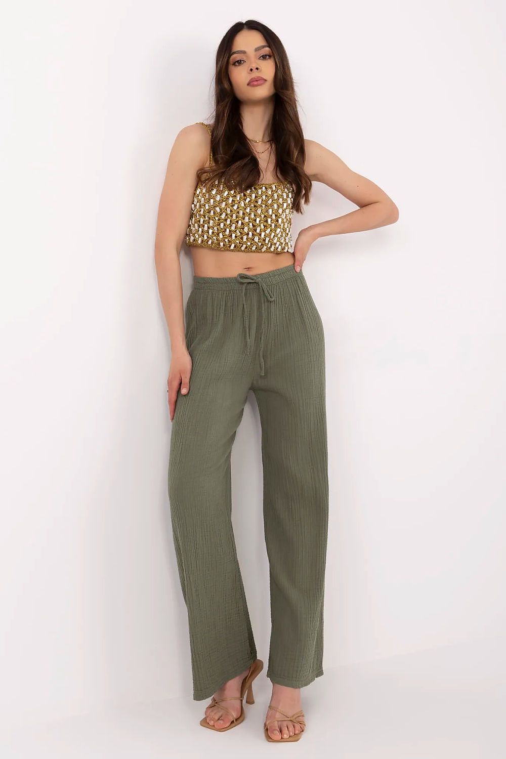 Och Bella High-Waisted Cotton Muslin Pants  Shop One Place
