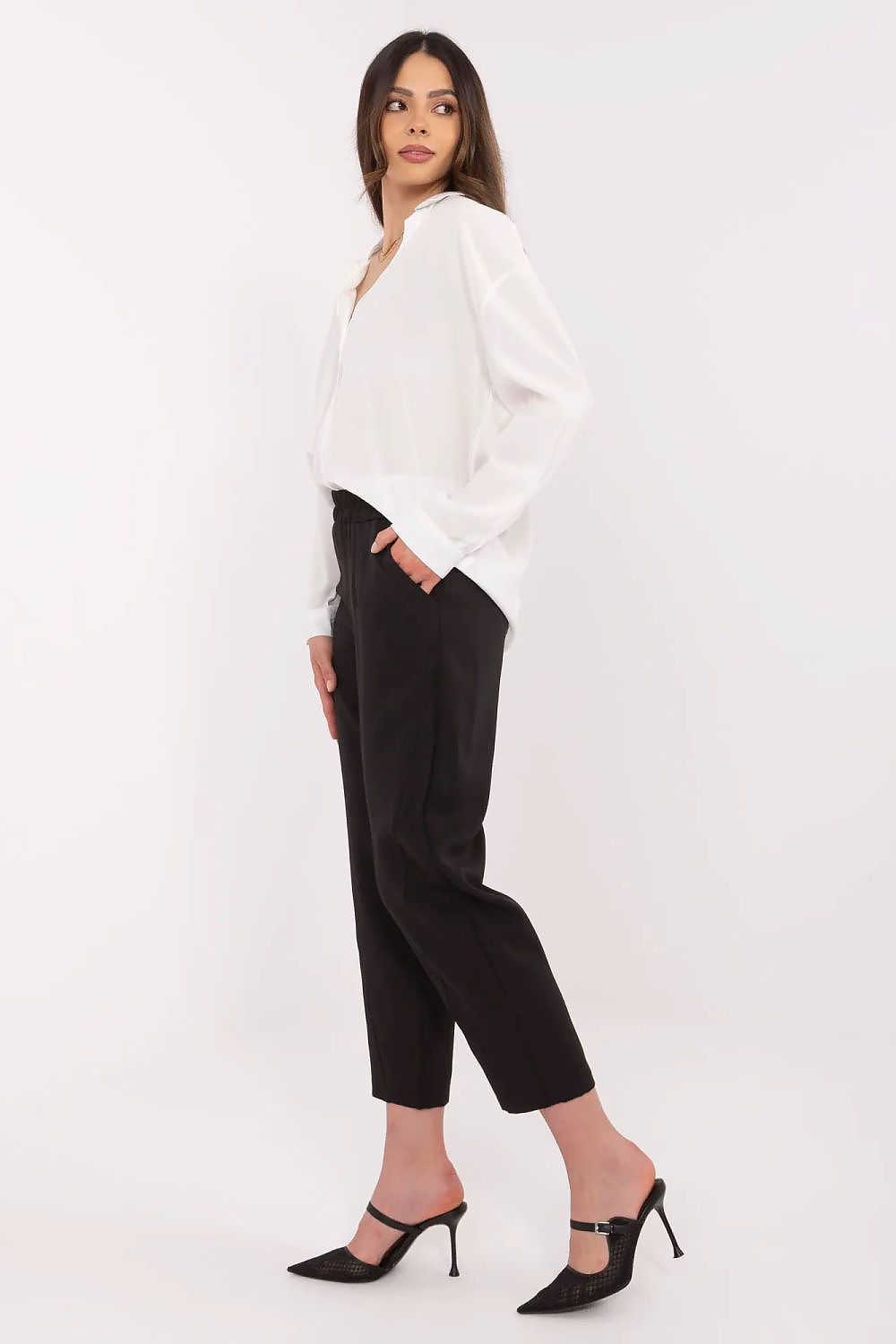 Women’s High-Waisted Tapered Cigarette Pants – Stretch Fit with Pockets  Shop One Place