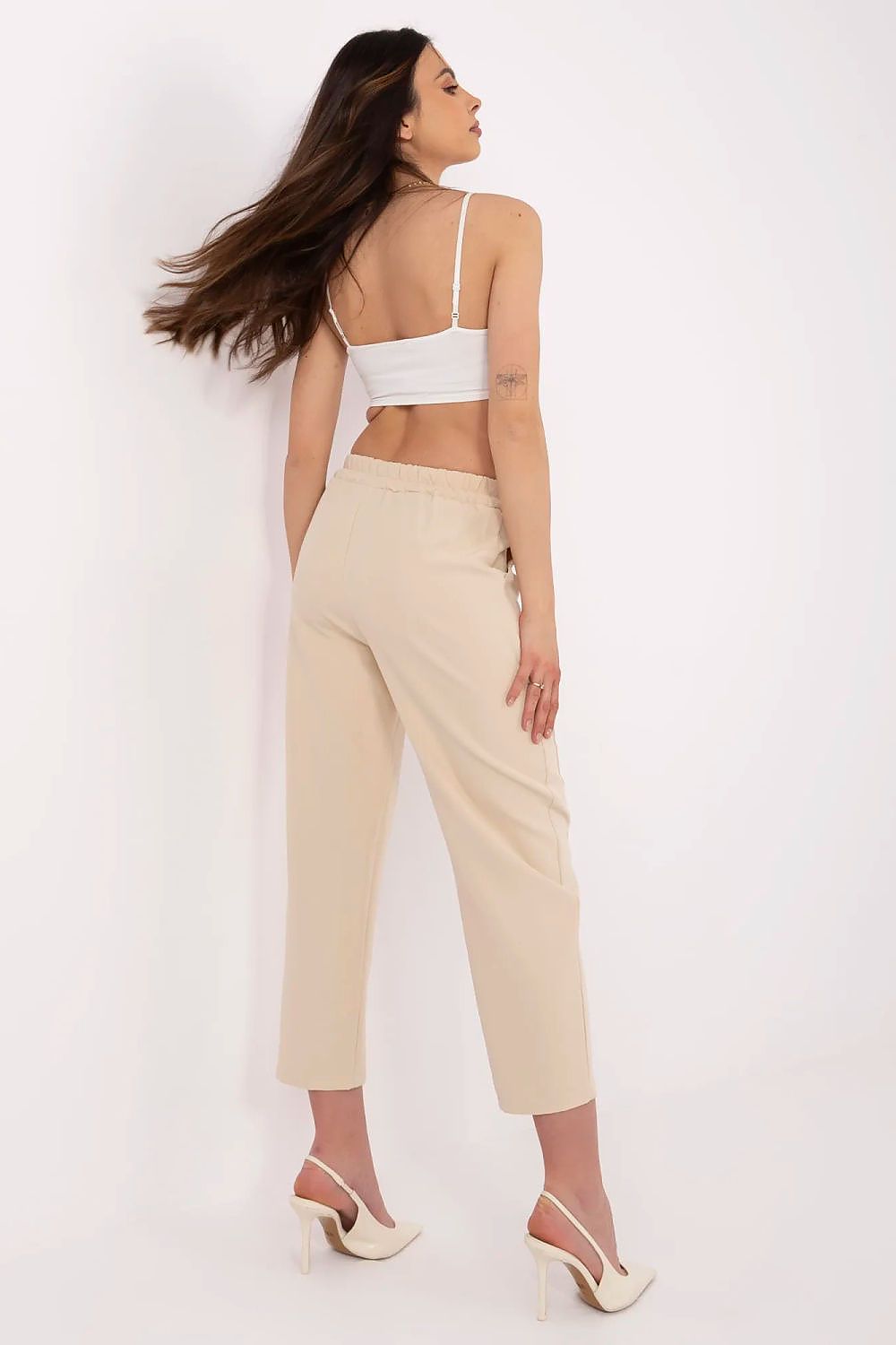 Women’s High-Waisted Tapered Cigarette Pants – Stretch Fit with Pockets  Shop One Place