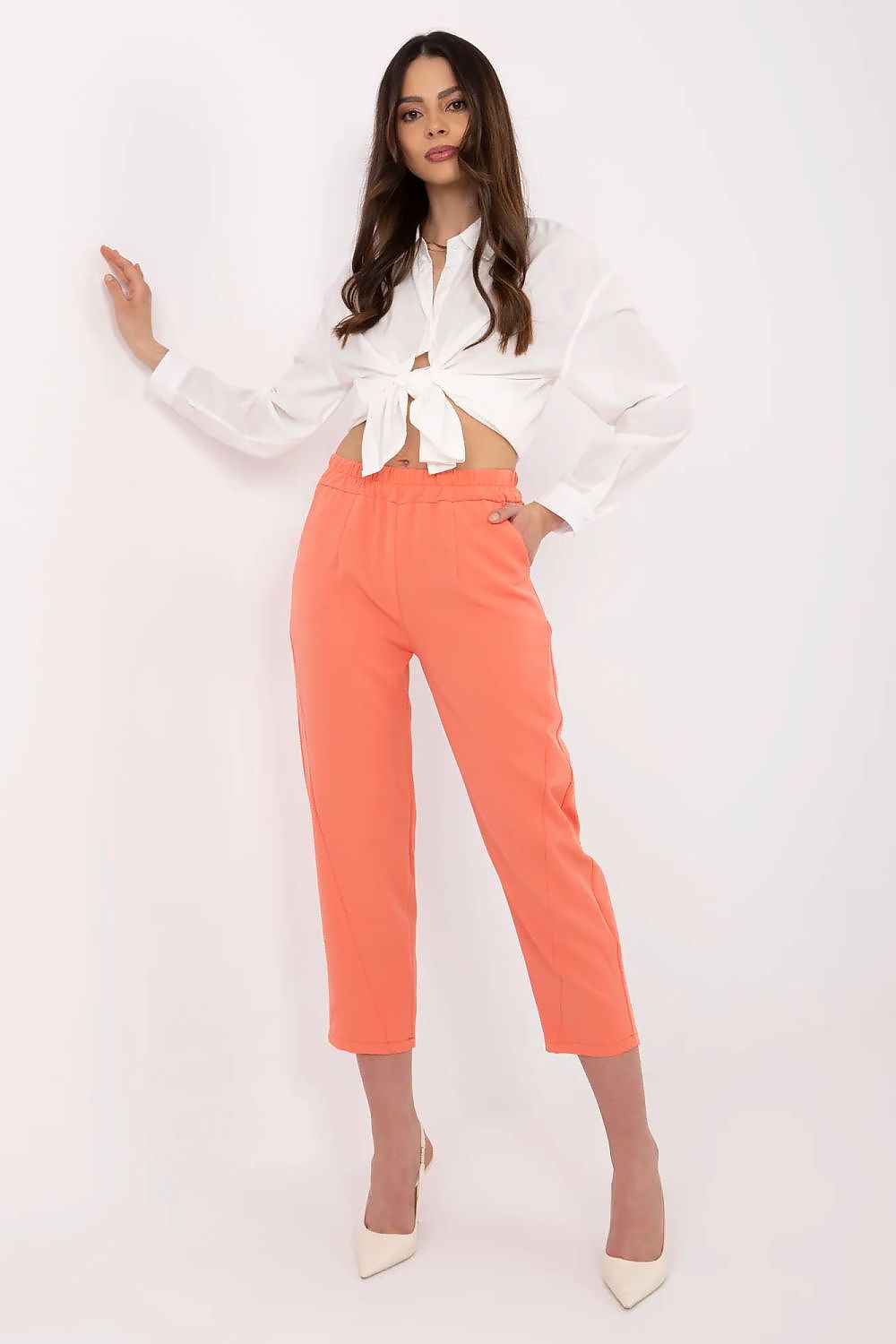 Women’s High-Waisted Tapered Cigarette Pants – Stretch Fit with Pockets  Shop One Place