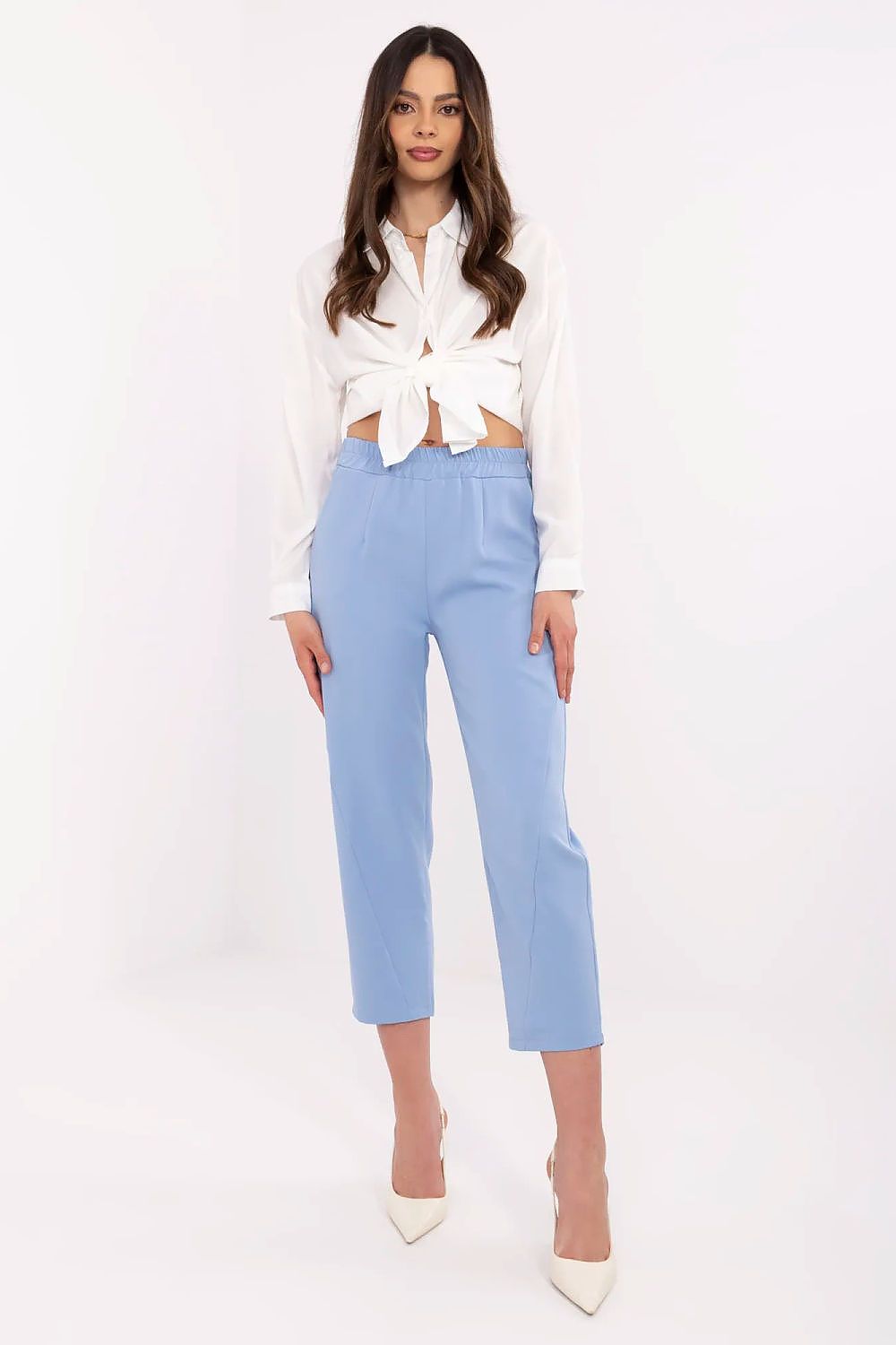 Women’s High-Waisted Tapered Cigarette Pants – Stretch Fit with Pockets  Shop One Place
