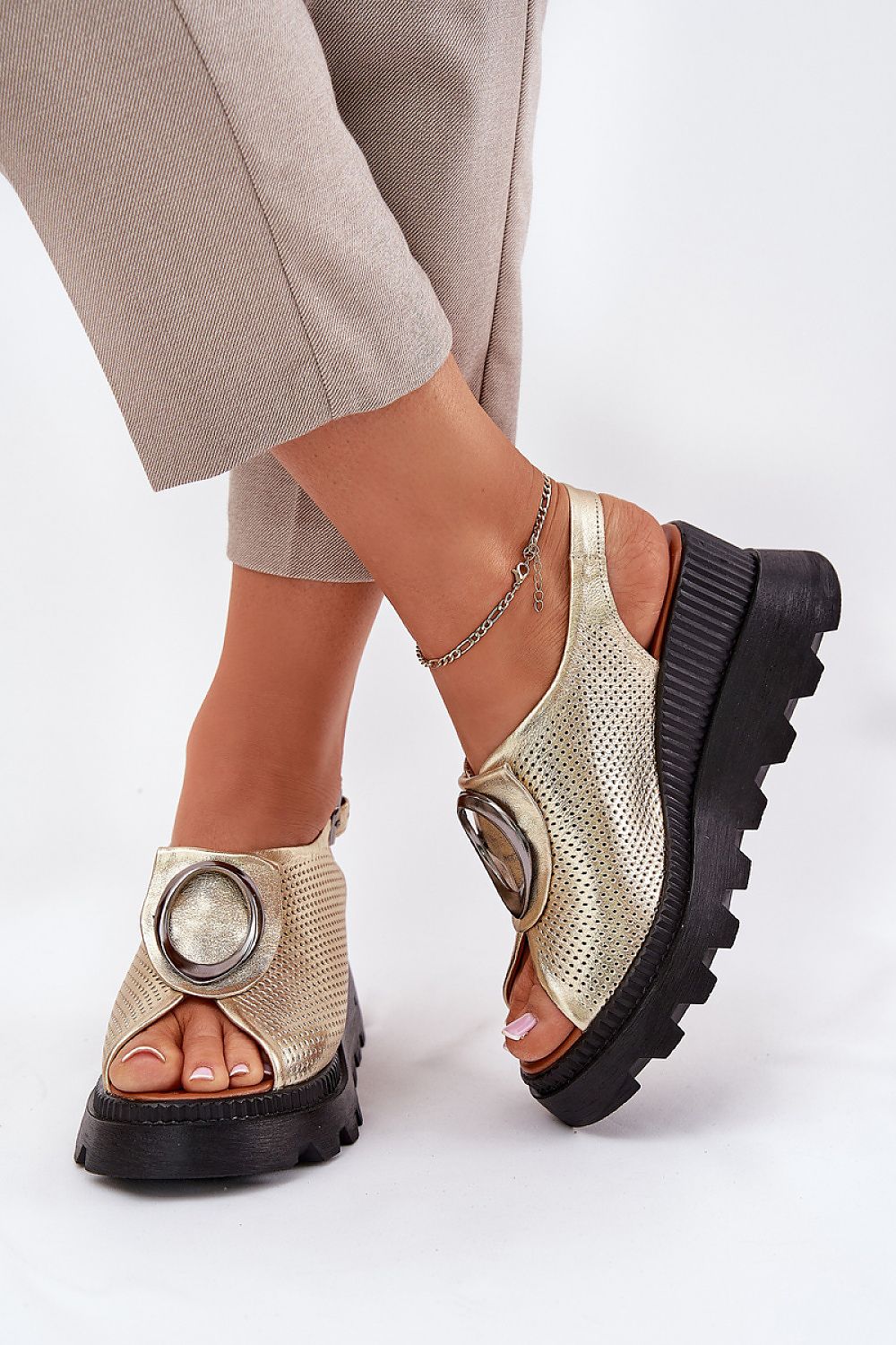 Women's Wedge Heel Sandals – Leather Upper with Front Accent  Shop One Place