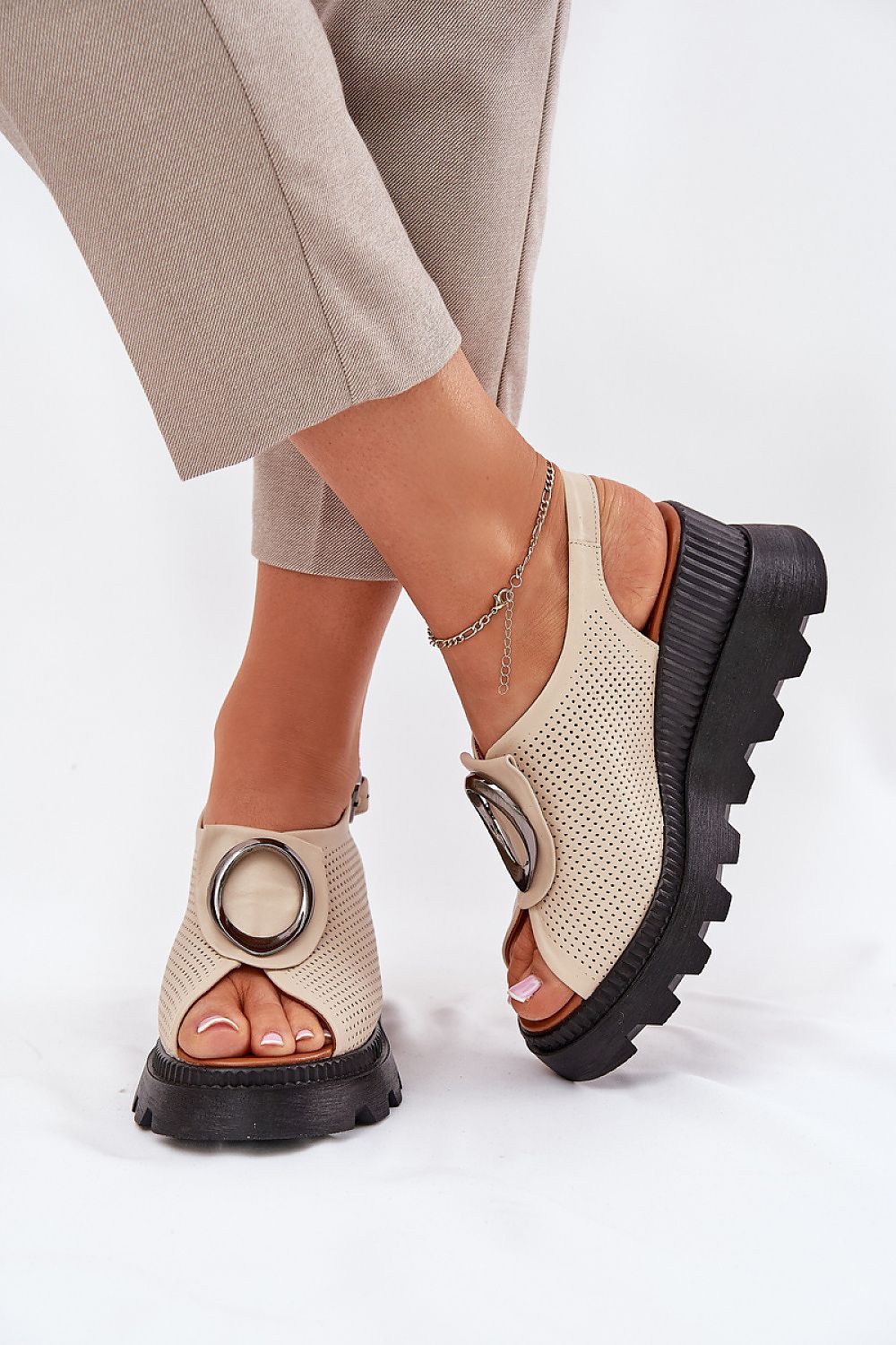 Women's Wedge Heel Sandals – Leather Upper with Front Accent  Shop One Place
