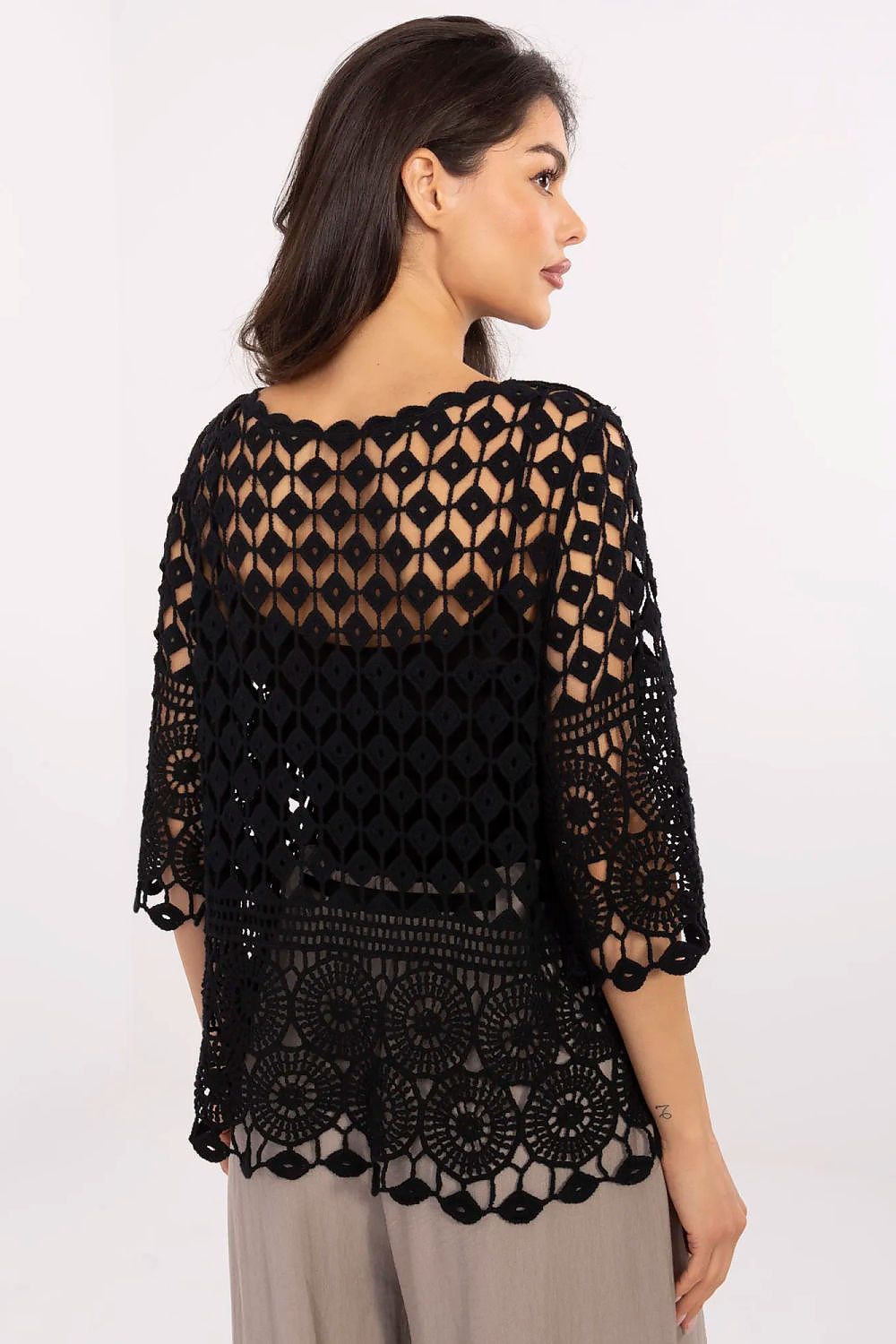 Women’s Two-Piece Boho Cotton Blouse Set – Openwork Top with Fitted Camisole  Shop One Place