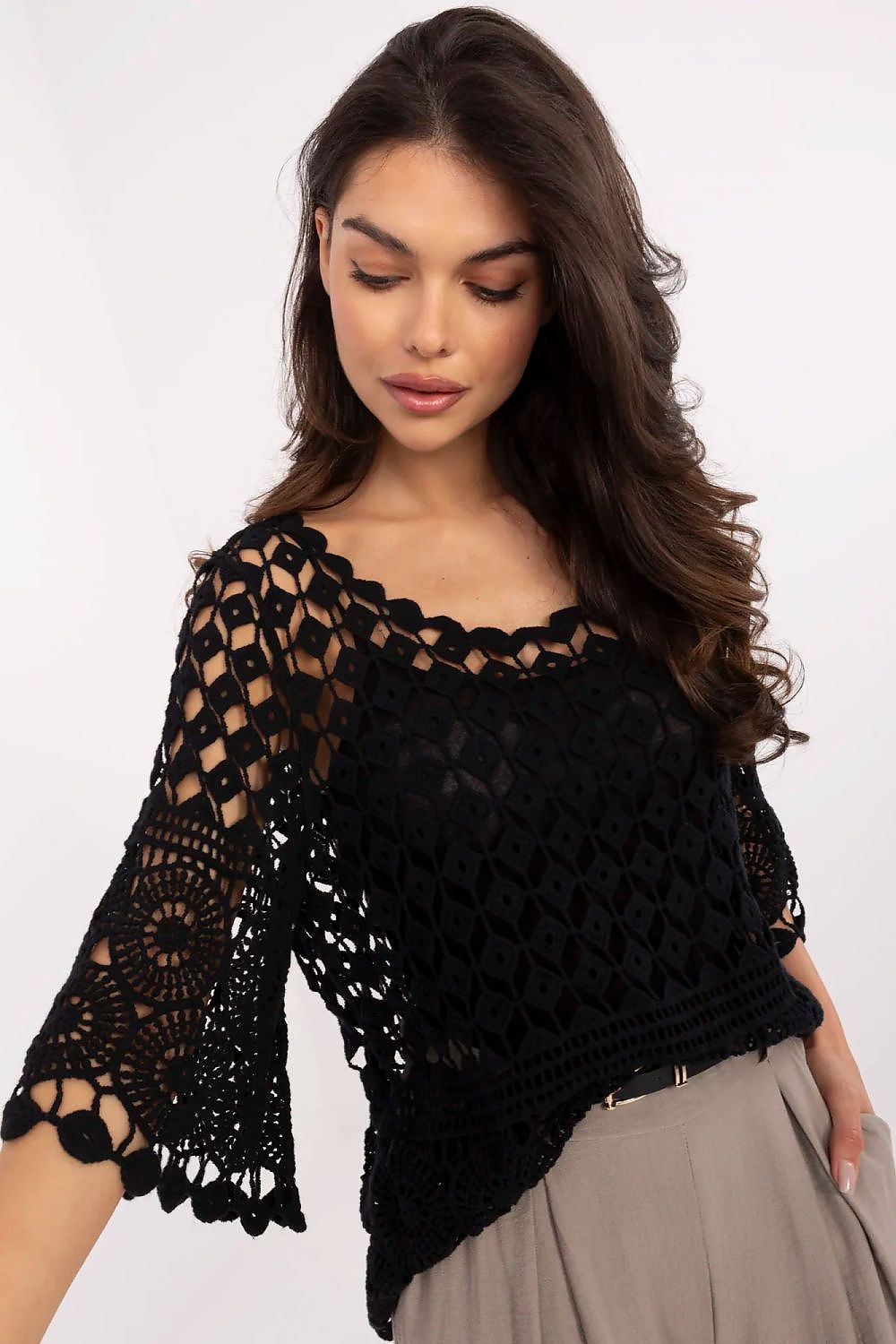 Women’s Two-Piece Boho Cotton Blouse Set – Openwork Top with Fitted Camisole  Shop One Place