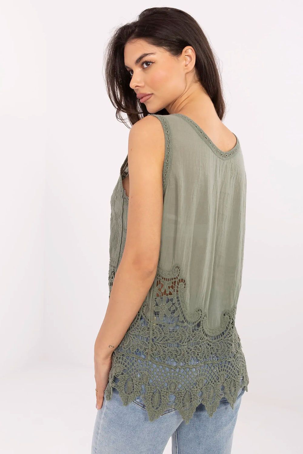 Women’s Boho Cotton Sleeveless Blouse – Embroidered Openwork Lace Top  Shop One Place