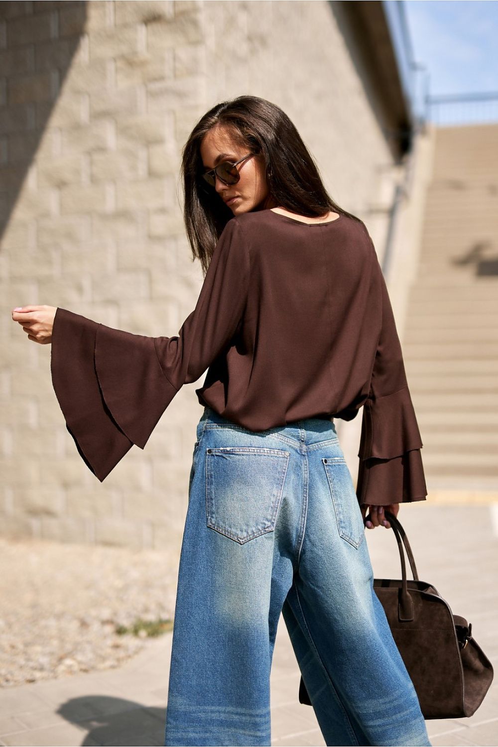 Camila - blouse with double-layer bell sleeves  Shop One Place