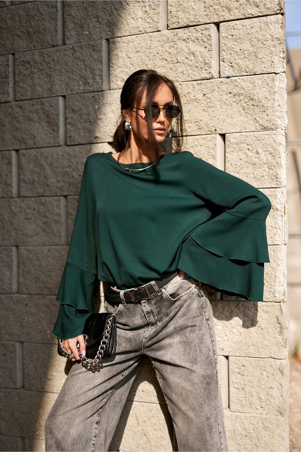 Camila - blouse with double-layer bell sleeves  Shop One Place