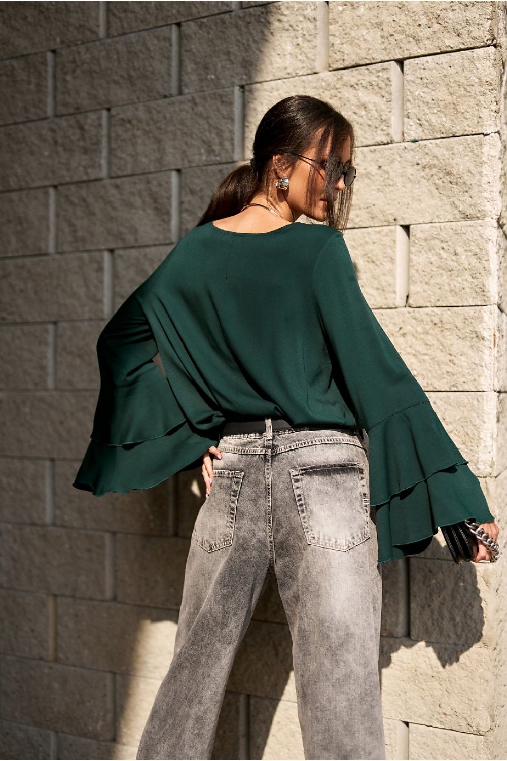 Camila - blouse with double-layer bell sleeves  Shop One Place