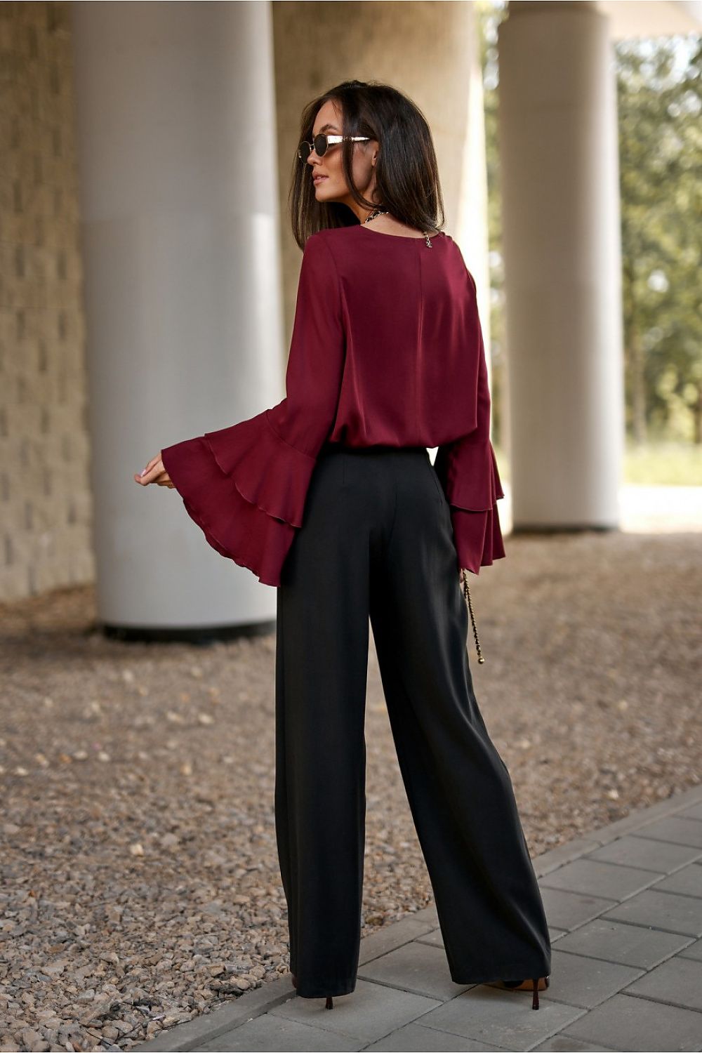 Camila - blouse with double-layer bell sleeves  Shop One Place