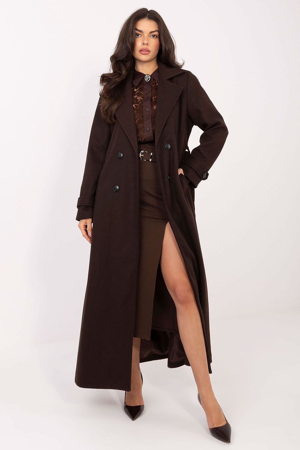 Classic Double-Breasted Trench Coat with Belt  Shop One Place