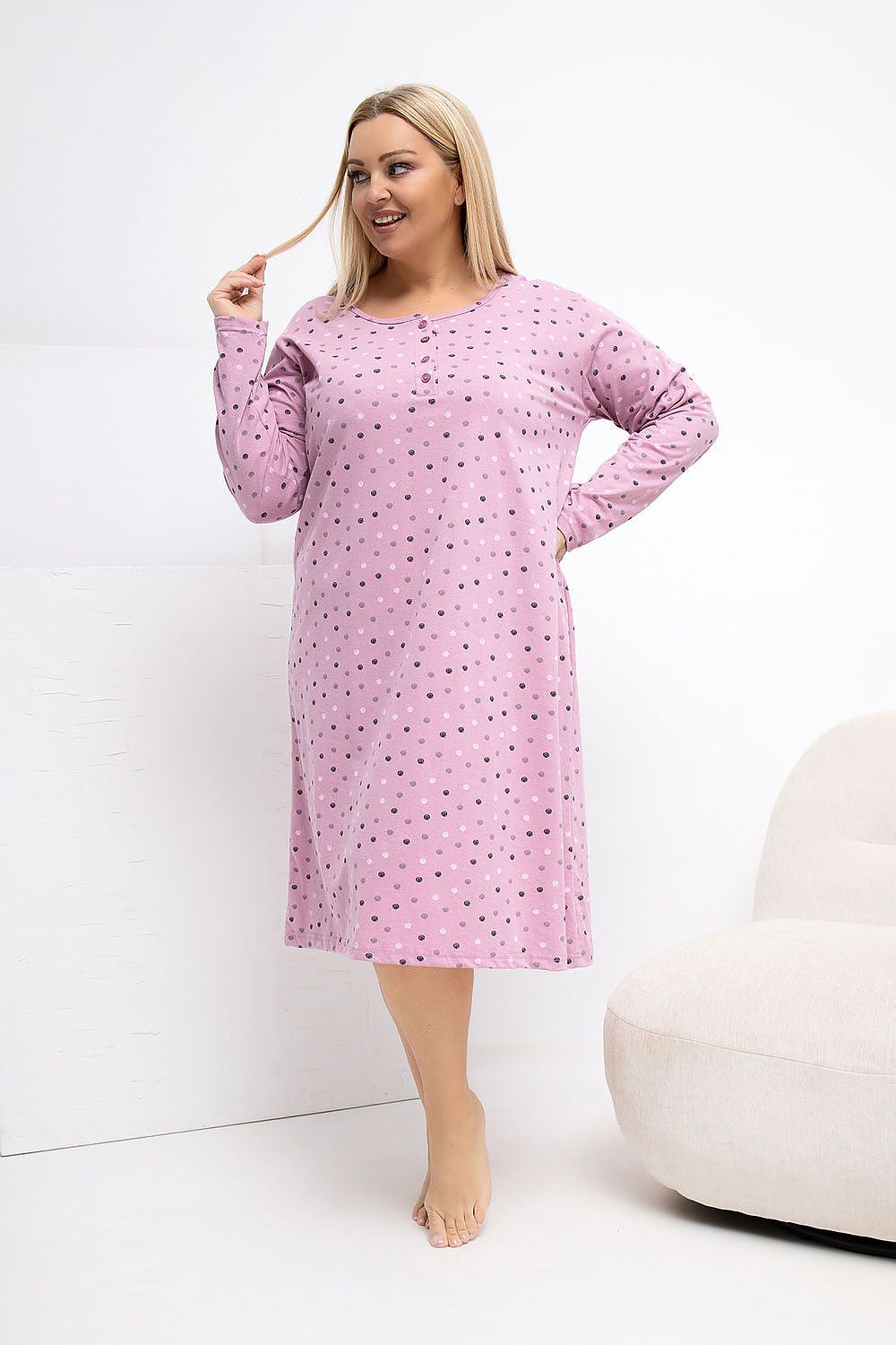  Plus Size Nightgown model 223303 Forever Pink 