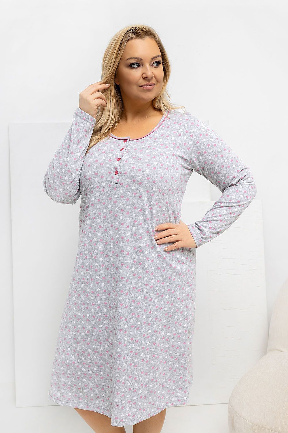  Plus Size Nightgown model 223309 Forever Pink 