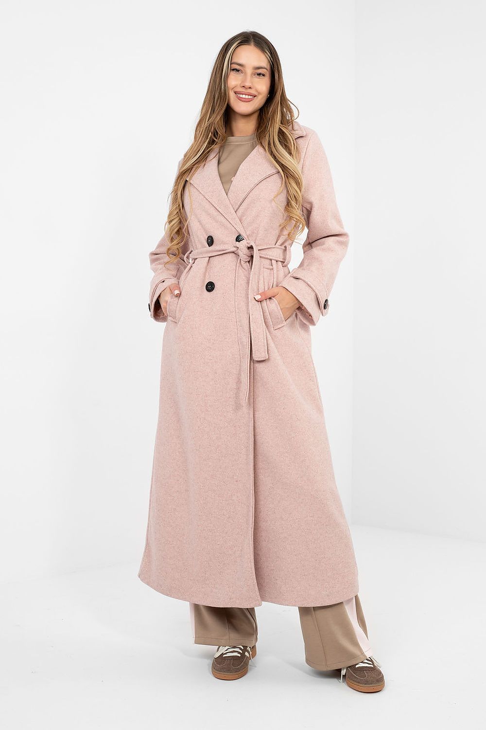 Classic Double-Breasted Trench Coat with Belt  Shop One Place