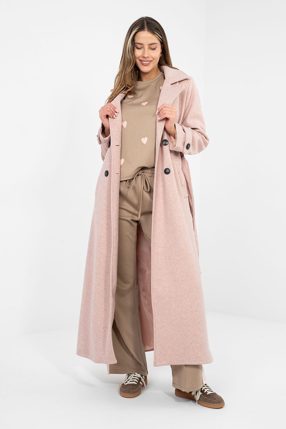 Classic Double-Breasted Trench Coat with Belt  Shop One Place