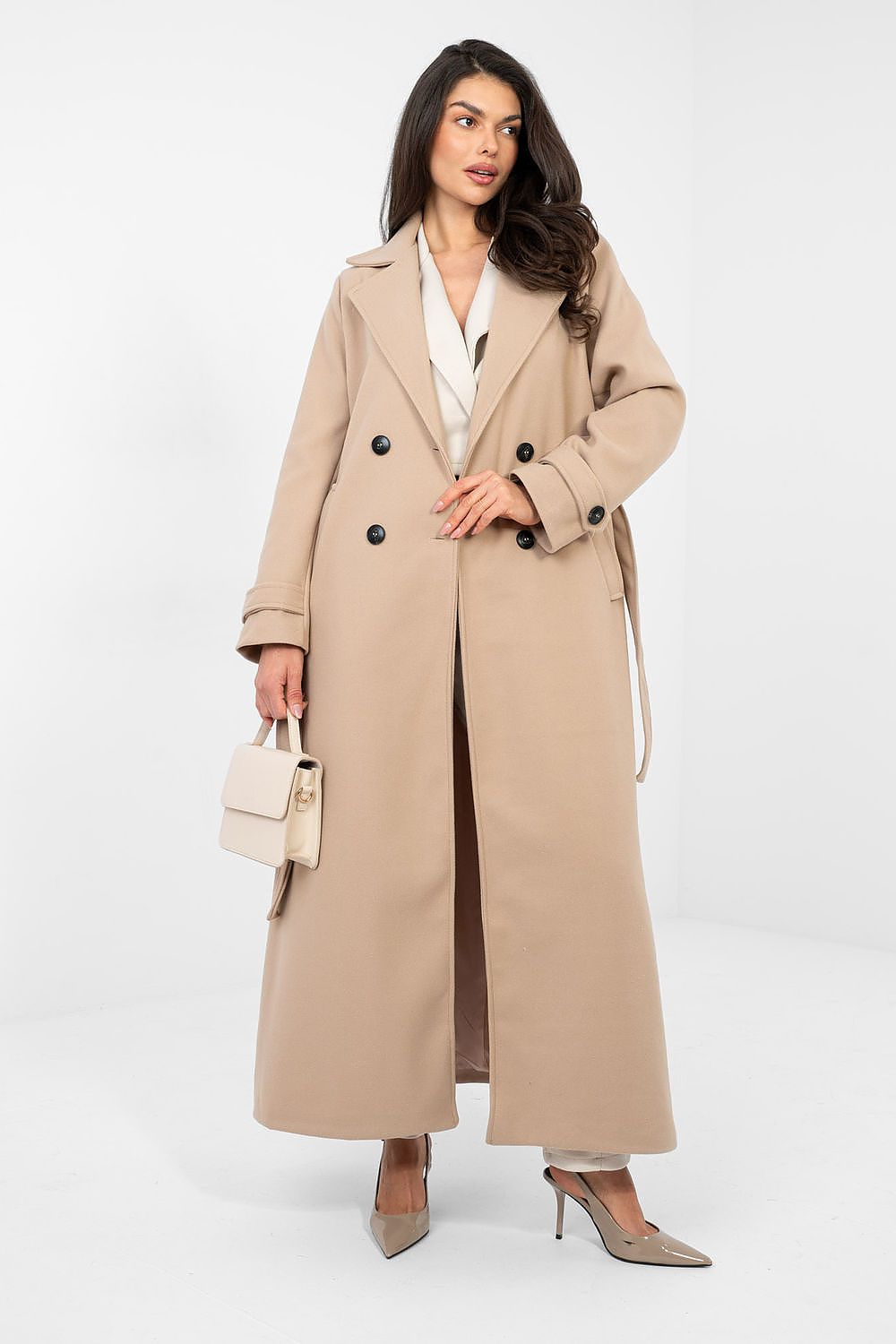 Classic Double-Breasted Trench Coat with Belt  Shop One Place