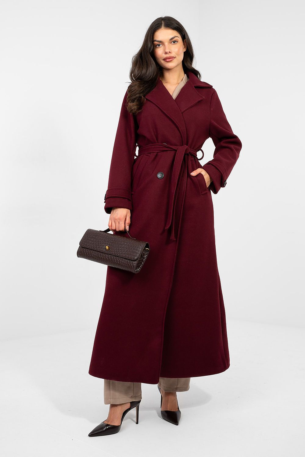 Classic Double-Breasted Trench Coat with Belt  Shop One Place