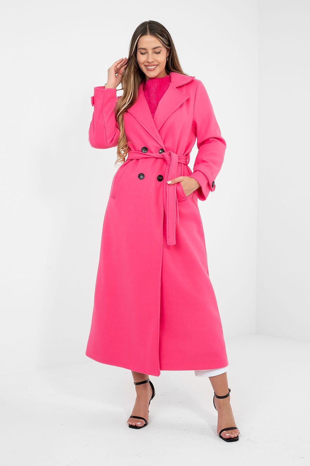 Classic Double-Breasted Trench Coat with Belt  Shop One Place