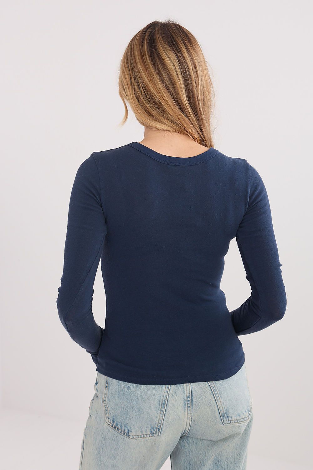 Women's Fitted Cotton Long Sleeve Crew Neck Top – view 10
